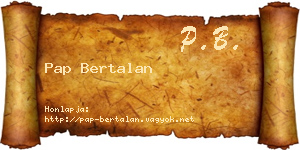 Pap Bertalan névjegykártya