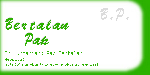 bertalan pap business card